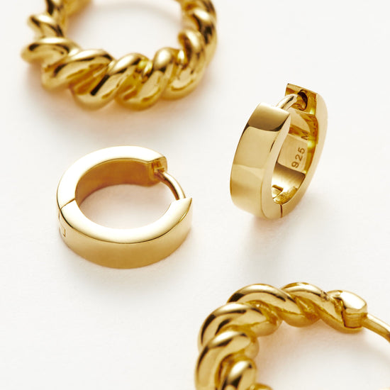 Twisted & Chubby Huggies Earring Set | 18ct Gold Plated Vermeil Earrings Missoma 