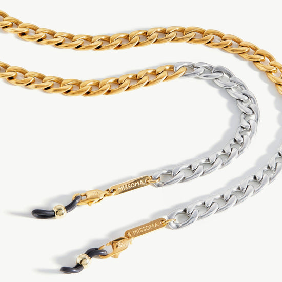 Two Tone Curb Eyewear Chain | 18ct Gold Plated/Silver Plated Accessories Missoma 