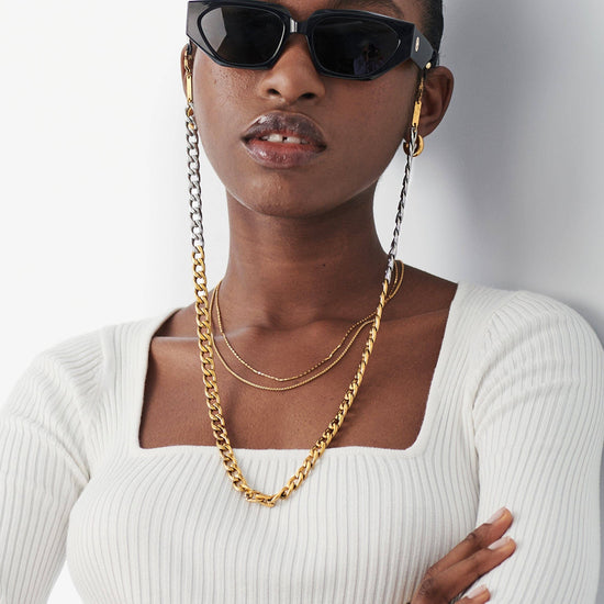 Two Tone Curb Eyewear Chain | 18ct Gold Plated/Silver Plated Accessories Missoma 