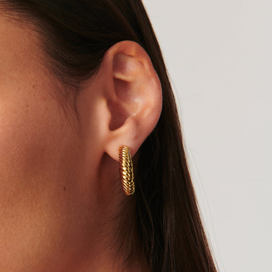 Wavy Ridge Twisted Chubby Medium Hoop Earrings Earrings Missoma 