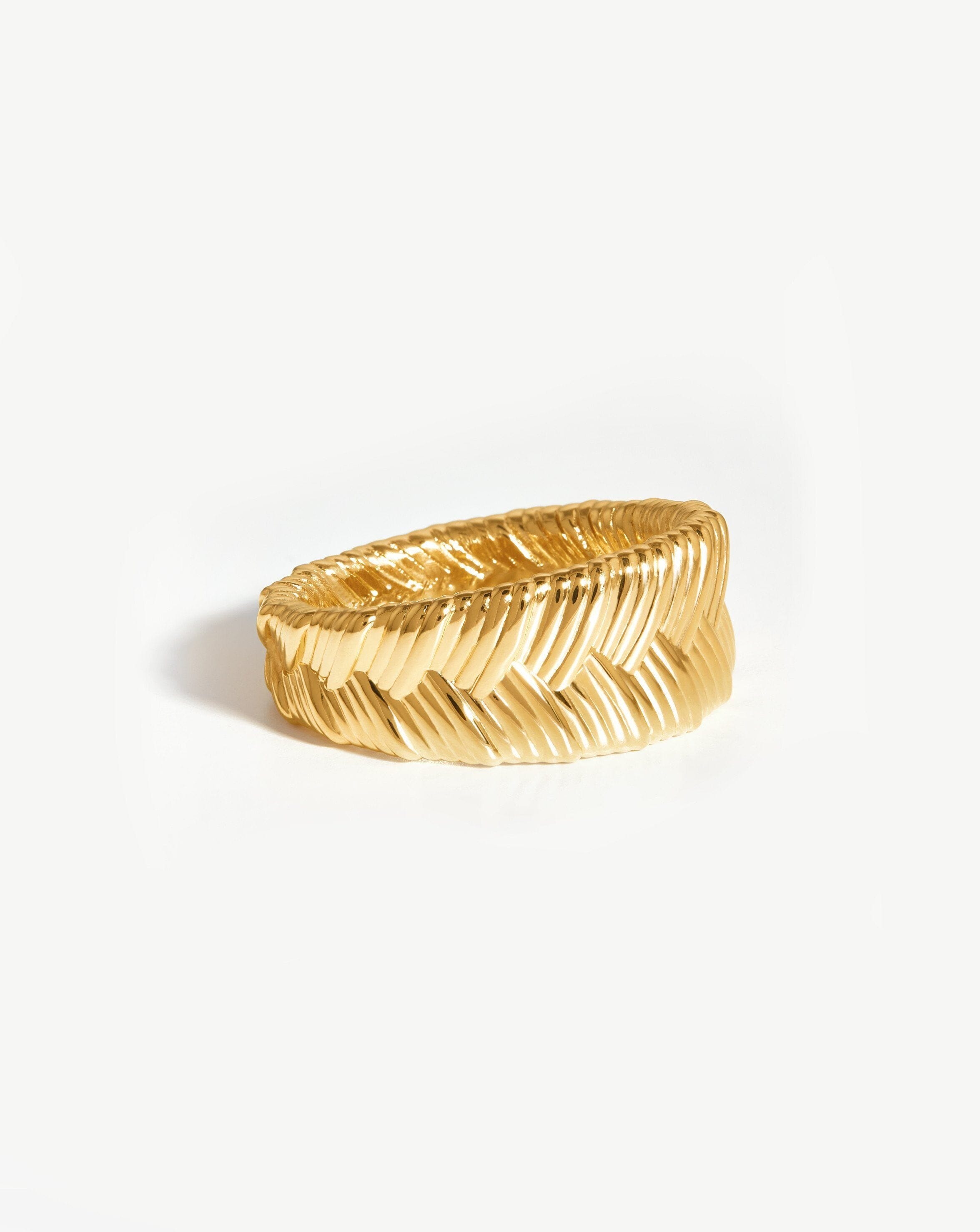Wide Braid Ring | 18ct Gold Plated Rings Missoma 