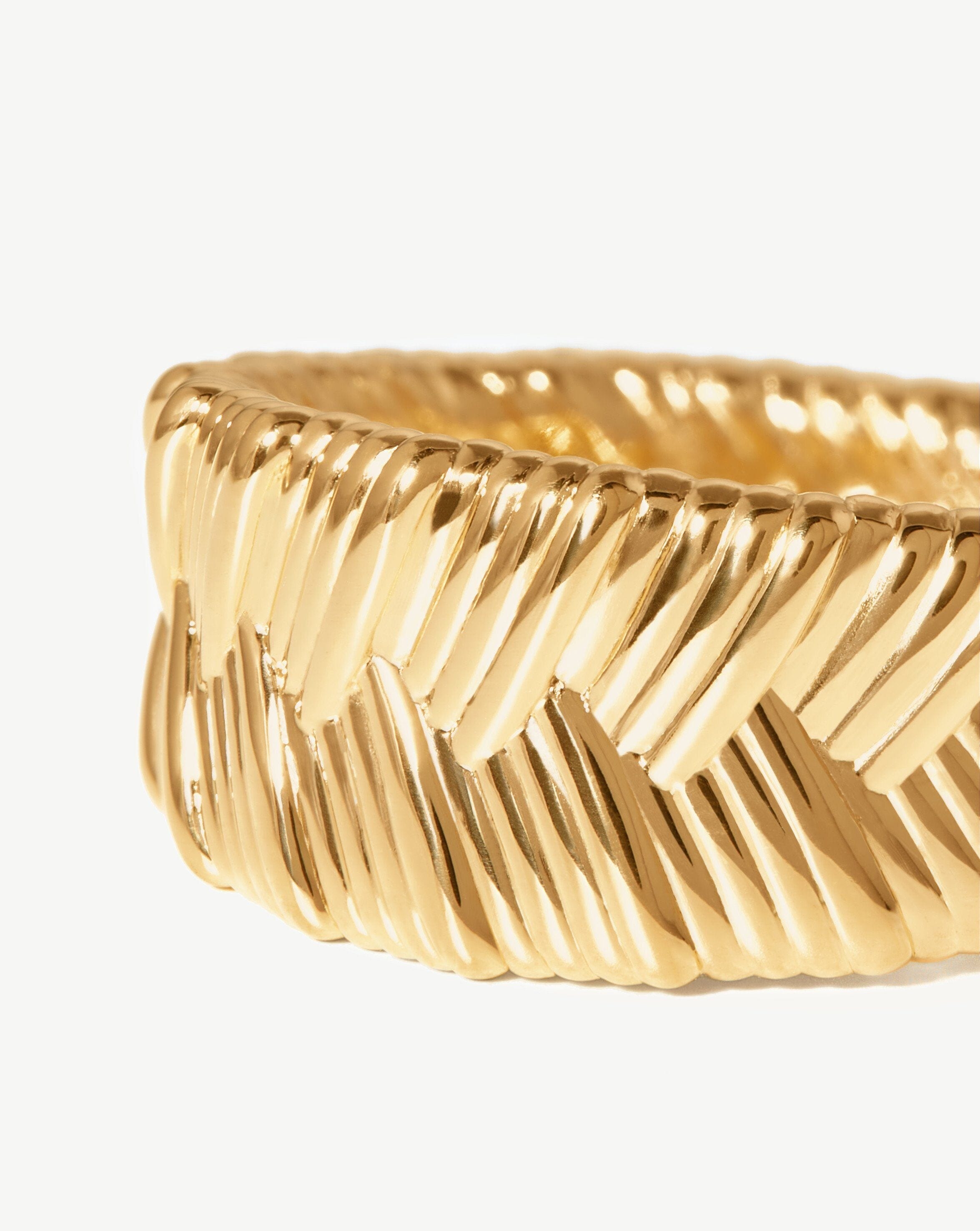 Wide Braid Ring | 18ct Gold Plated Rings Missoma 