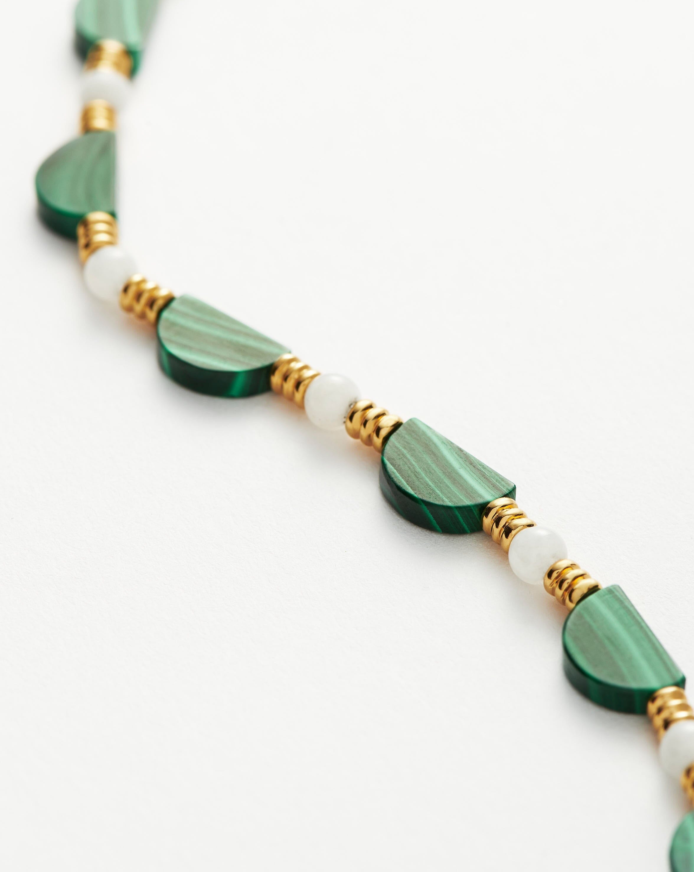Amazon.com: Mosako Boho Necklace Chain Green Choker Necklace Beaded  Necklaces for Women and Girls: Clothing, Shoes & Jewelry