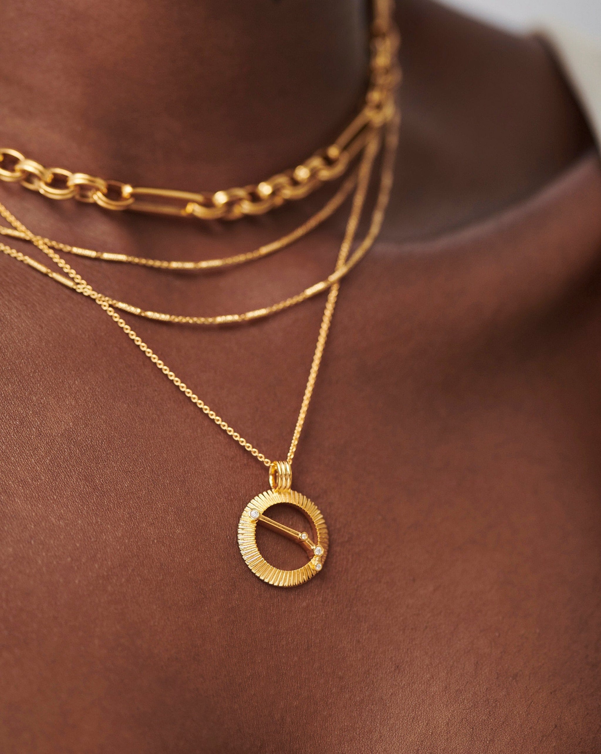 Zodiac Constellation Pendant Necklace - Aries 18ct Gold Plated Vermeil/Aries Necklaces Missoma 