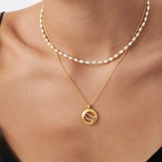 Zodiac Constellation Pendant Necklace - Gemini | 18ct Gold Plated Vermeil/Gemini Necklaces Missoma 