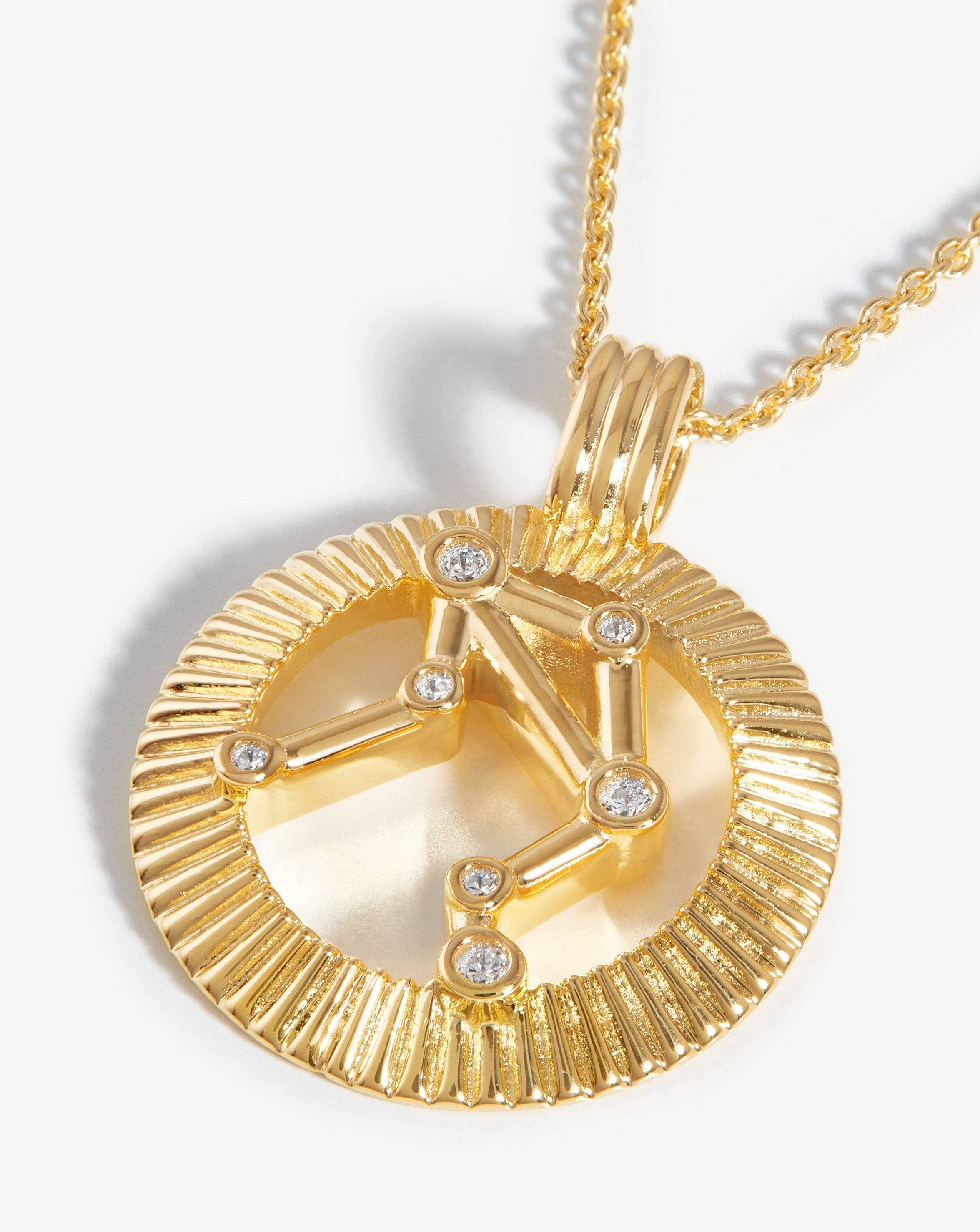 Zodiac Constellation Pendant Necklace - Libra | 18ct Gold Plated Vermeil/Libra Necklaces Missoma 
