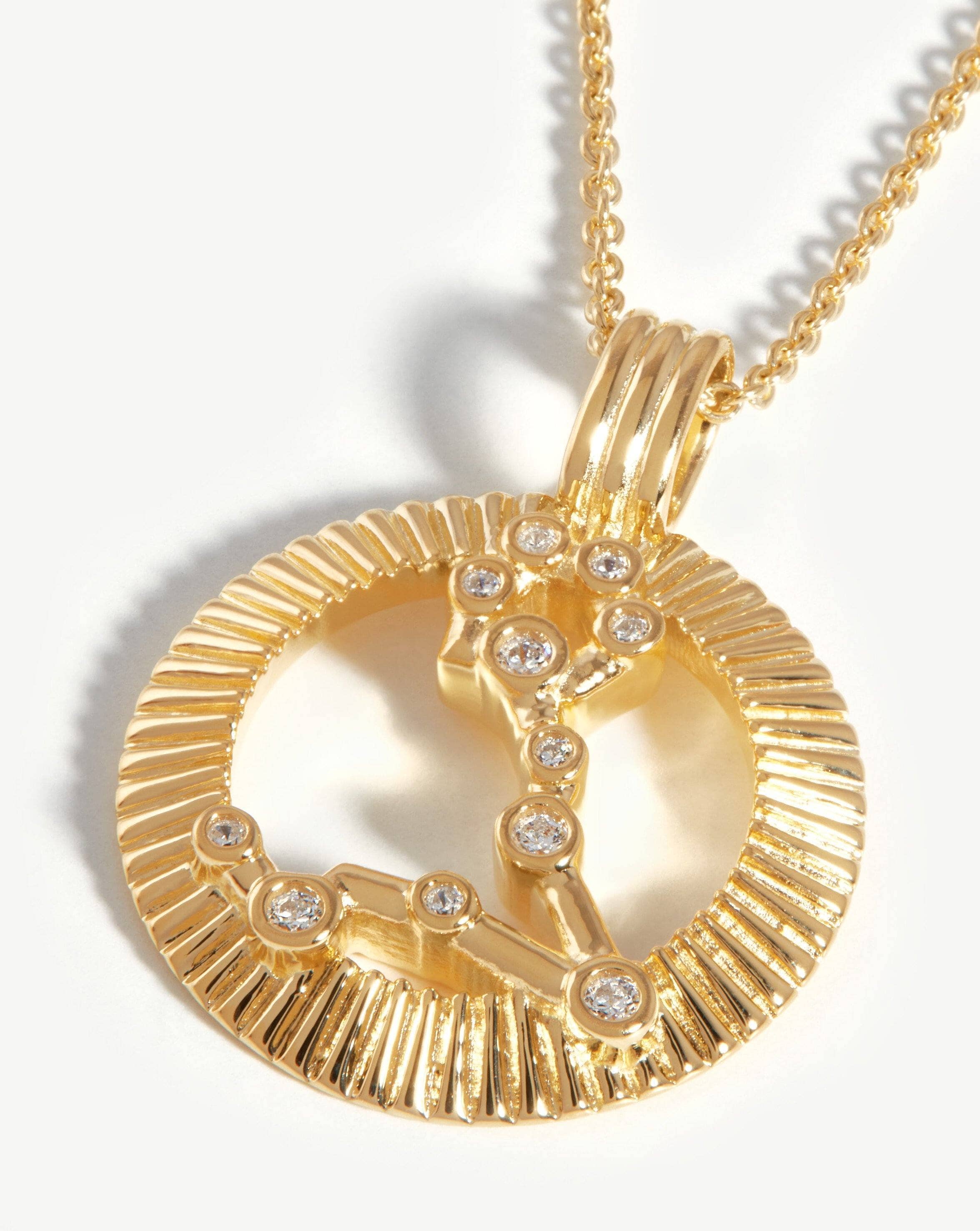 Zodiac Constellation Pendant Necklace - Pisces | 18ct Gold Plated Vermeil/Pisces Necklaces Missoma 